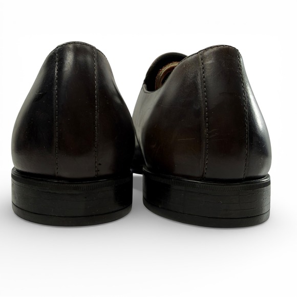 Cesare Paciotti Slip On Loafer Dress Shoes Men size US 10 Cap Toe Brown Leather - Picture 6 of 11